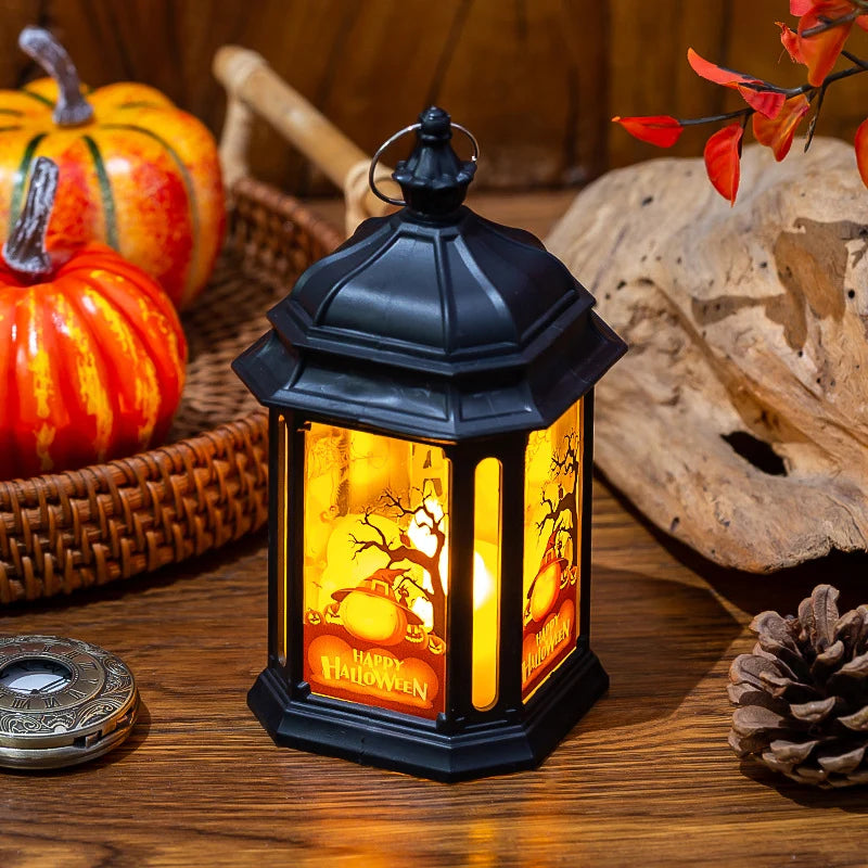 Halloween Lantern LED Weather-Resistant Plastic Portable Handle