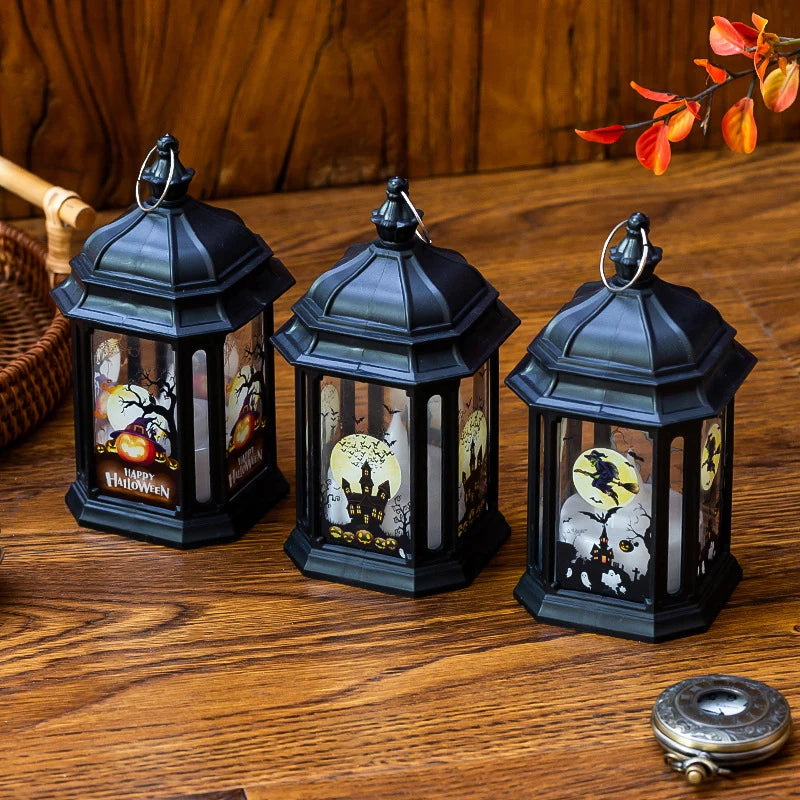 Halloween Lantern LED Weather-Resistant Plastic Portable Handle