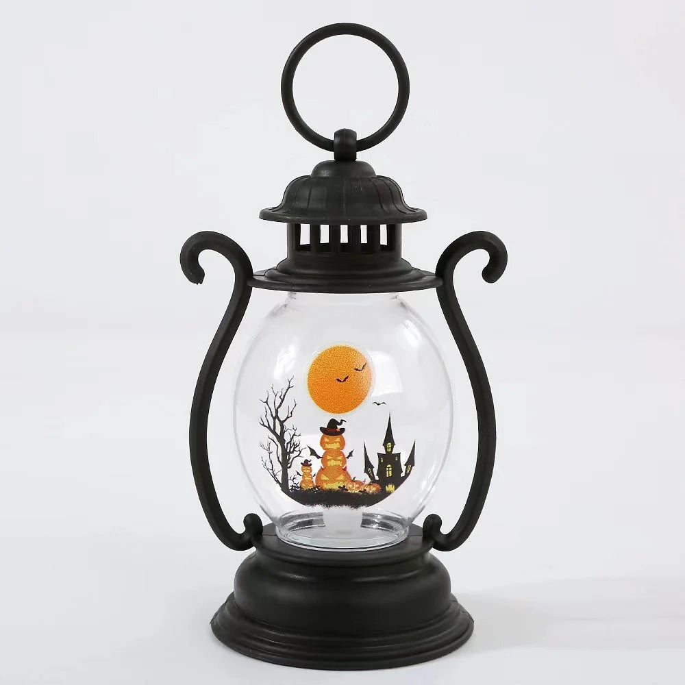 Halloween Lantern Metal & Glass Indoor Outdoor