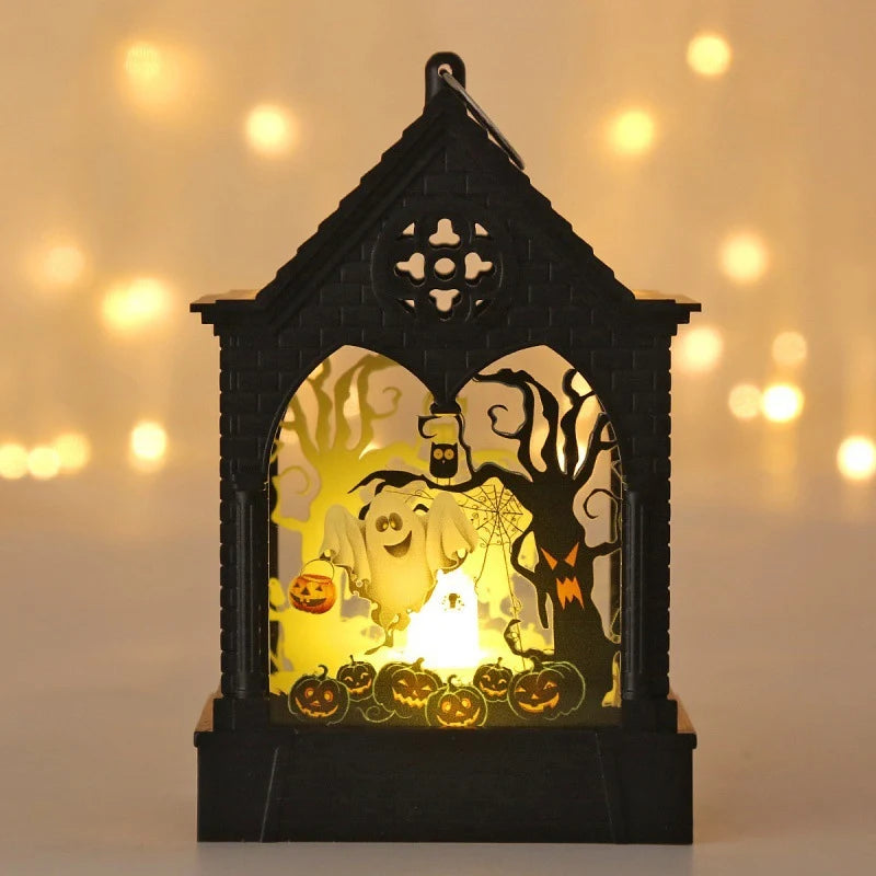 Halloween Lantern Pumpkin Cutout LED Hanging