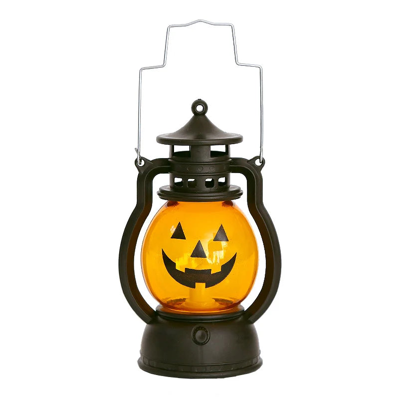 Halloween Lantern Pumpkin Design Soft Glow Durable Plastic