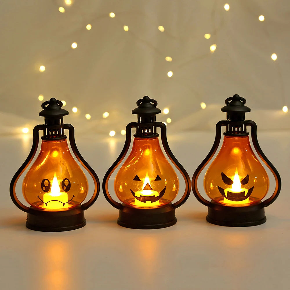 Halloween Lantern Pumpkin Face LED Battery-Powered