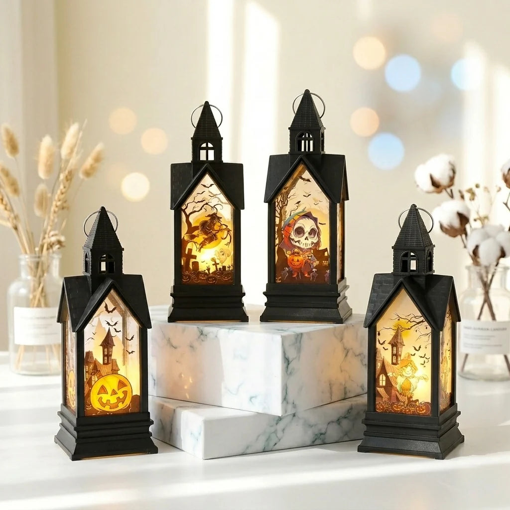 Halloween Lantern Pumpkin-Shaped Tealight & LED Indoor & Outdoor