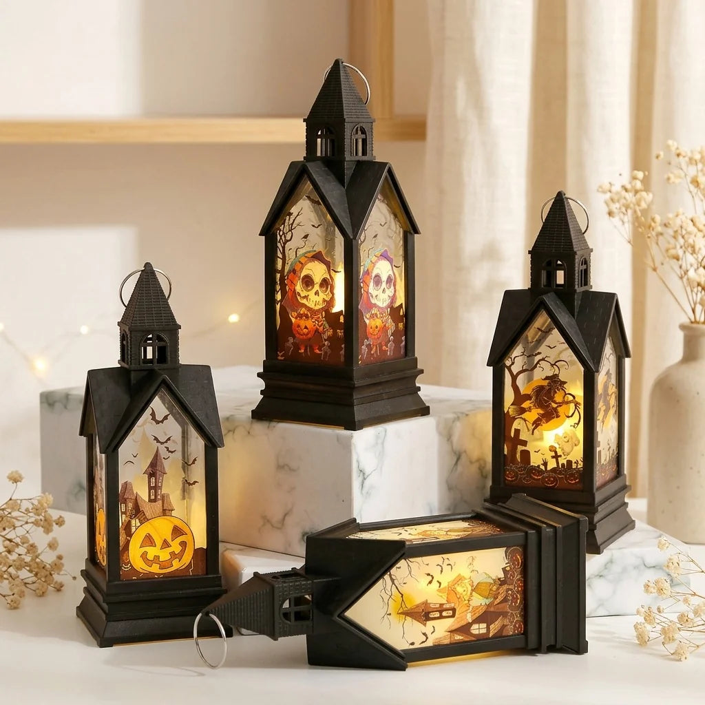 Halloween Lantern Pumpkin-Shaped Tealight & LED Indoor & Outdoor