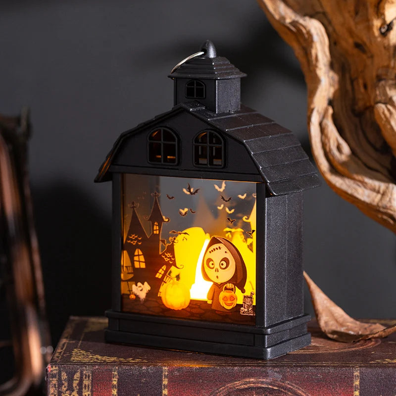 Halloween Lantern Spooky Cutout LED Light