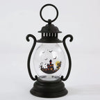 Halloween Lantern Spooky Cutout Metal & Glass Indoor Outdoor