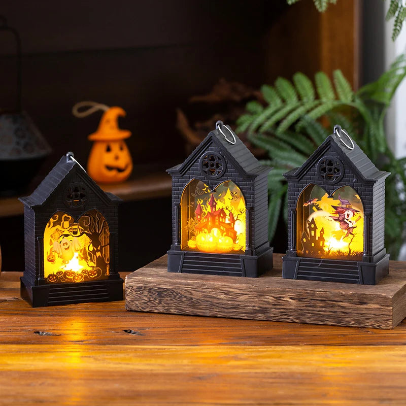 Halloween Lantern Spooky House LED Indoor Outdoor