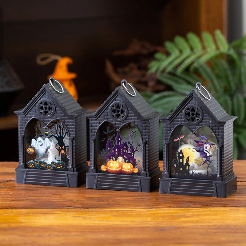 Halloween Lantern Spooky House LED Indoor Outdoor