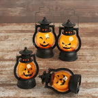 Halloween Lantern Spooky Pumpkin Metal Frame Warm LED