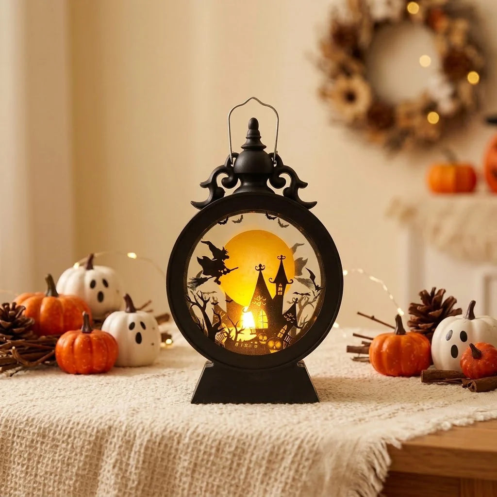 Halloween Lantern Warm LED Silhouette Battery or USB