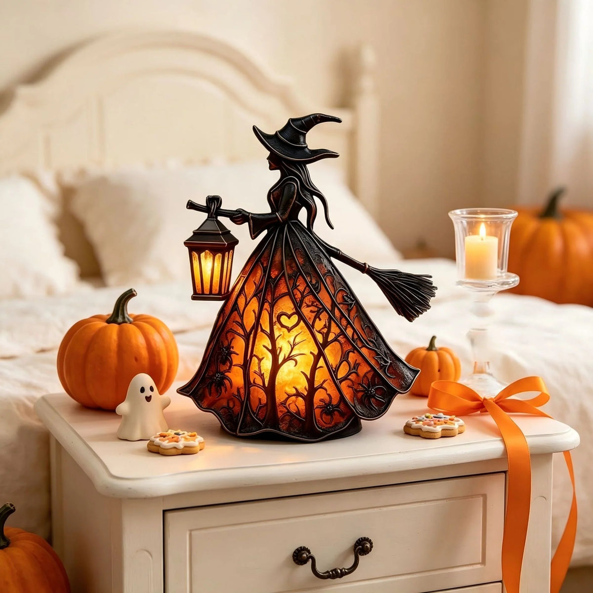 Halloween Lantern Witch Figure Indoor & Outdoor Weather Resistant