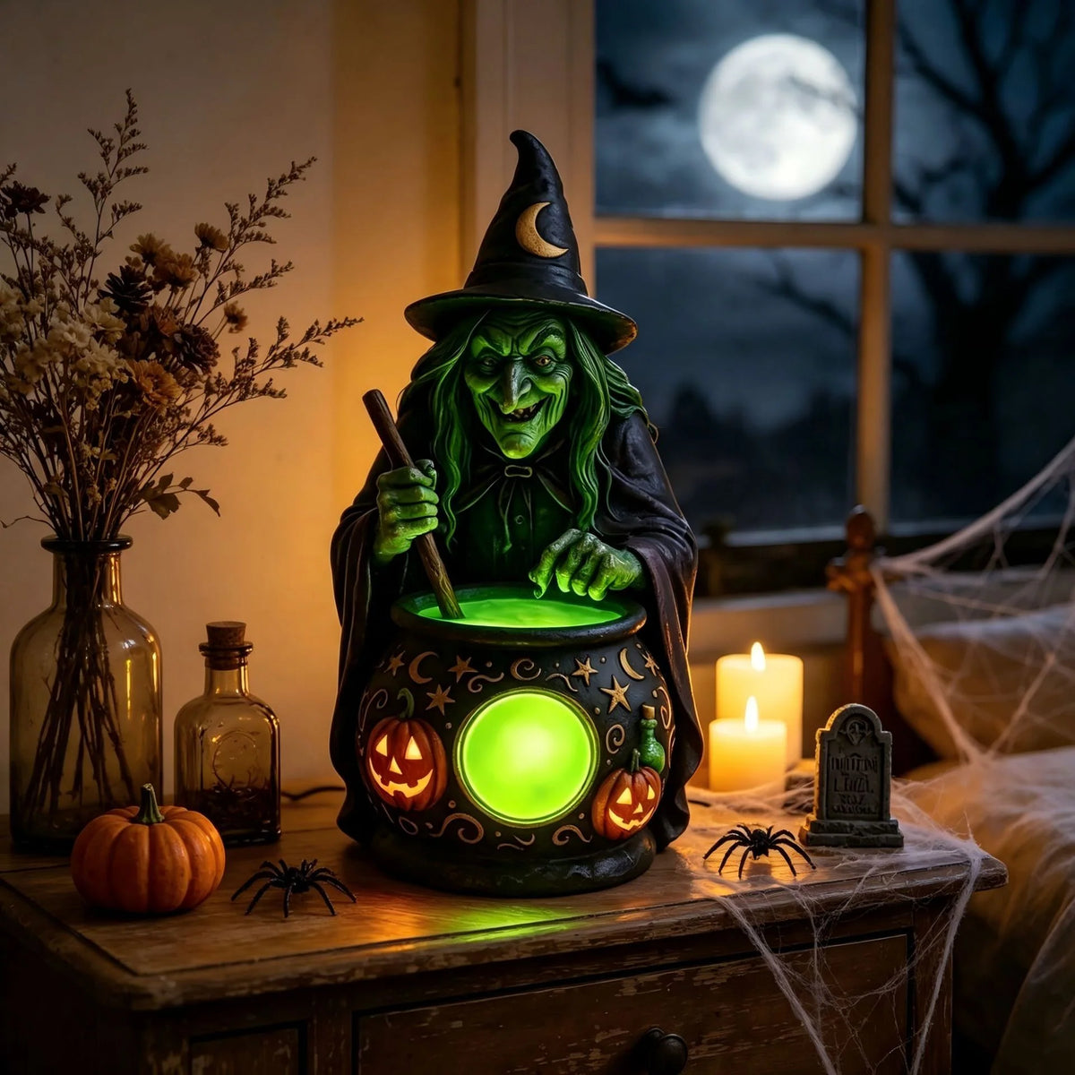 Halloween Lantern Witch Figure Indoor & Outdoor Weather Resistant