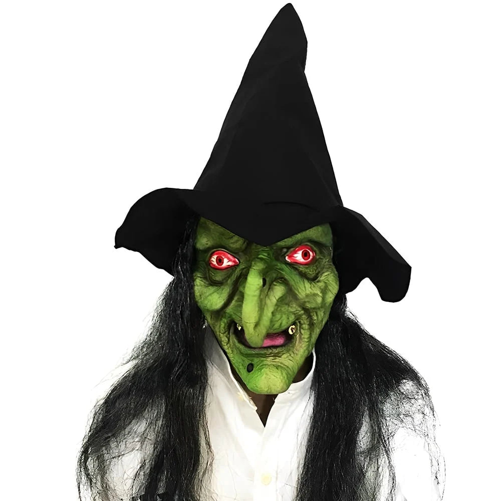 Halloween Mask Hyperrealistic Silicone Hand-Painted Synthetic Hair
