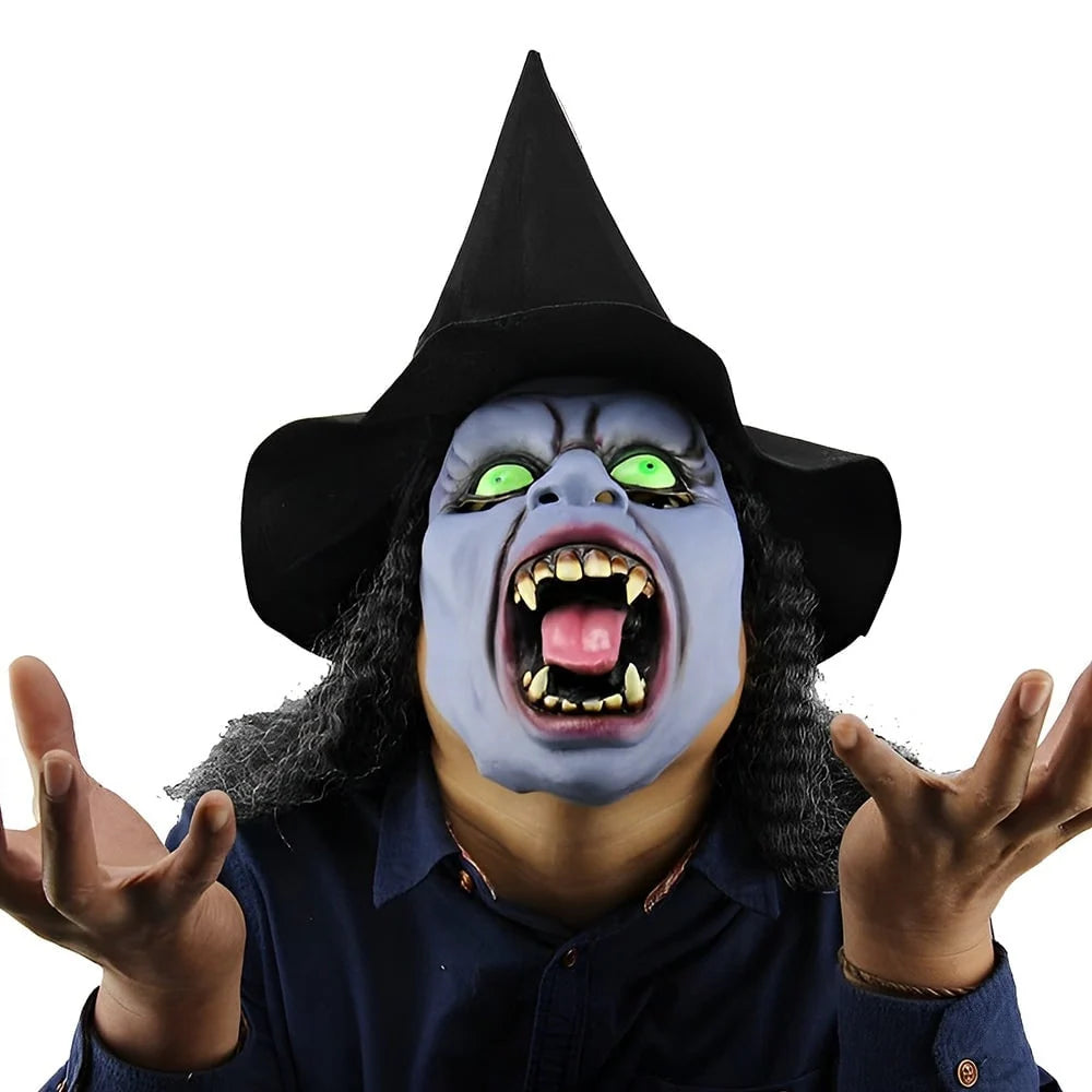Halloween Mask Hyperrealistic Silicone Hand-Painted Synthetic Hair