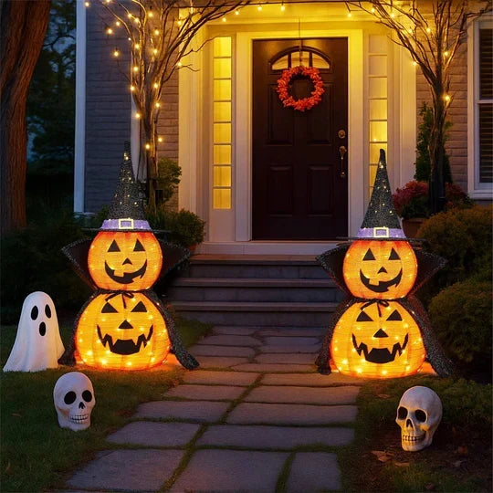 Halloween Pumpkin Decoration Collapsible Warm White LED Weather Resistant