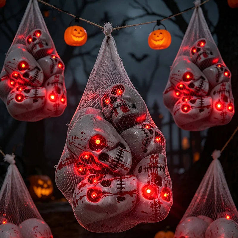 Halloween Skull Decoration Red LED Bloody Detail