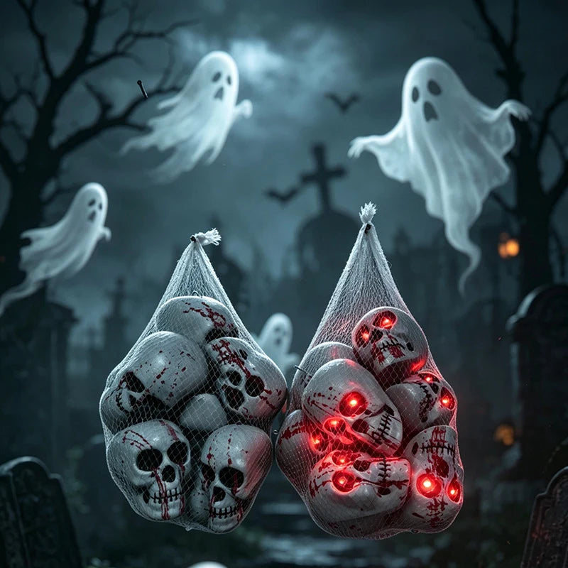 Halloween Skull Decoration Red LED Bloody Detail