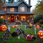 Halloween Spider Decoration Life-Size Red Eyes 100+ LED Lights