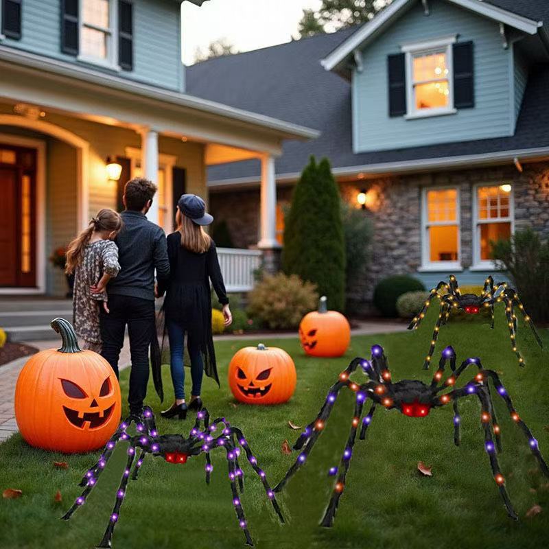 Halloween Spider Life-Size Over 100 LED Lights Weatherproof