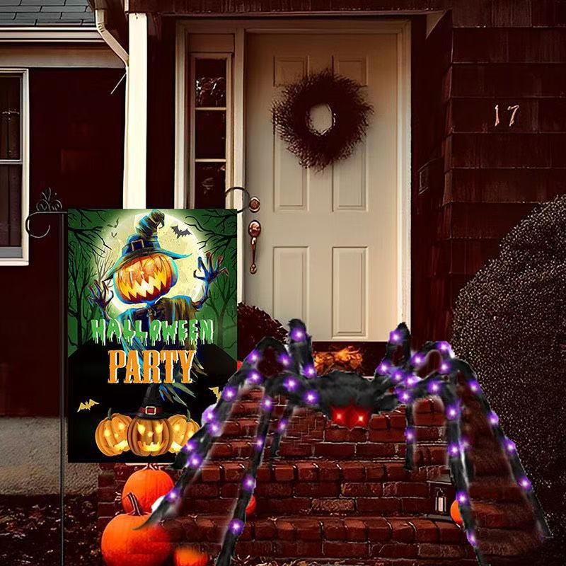 Halloween Spider Life-Size Over 100 LED Lights Weatherproof