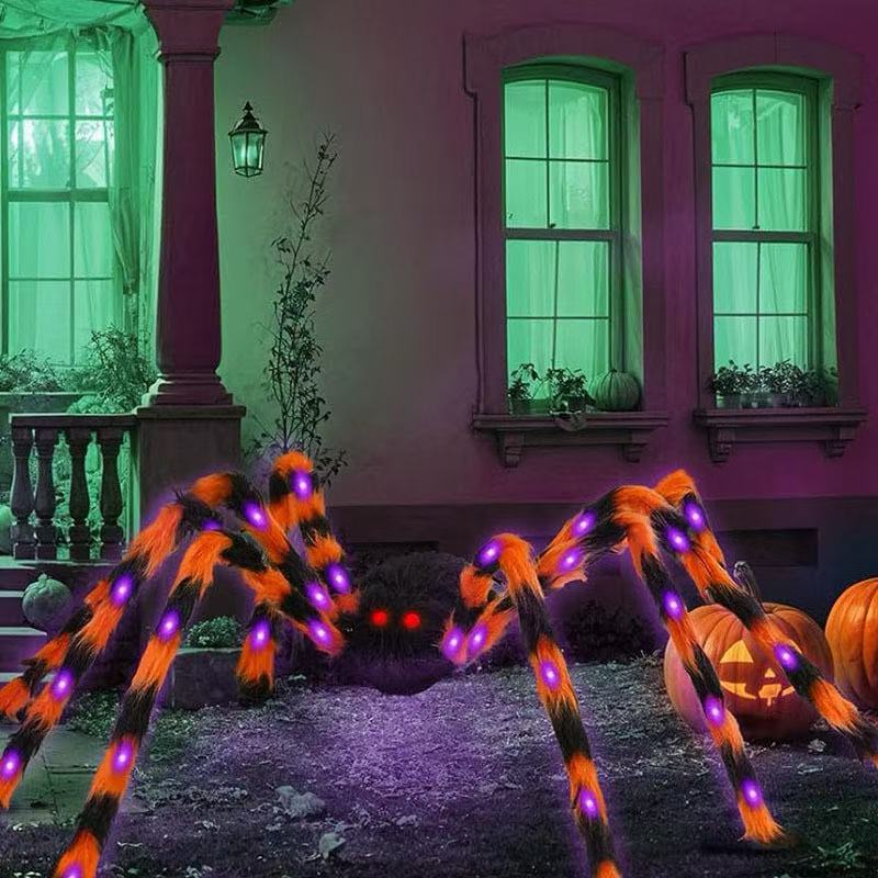 Halloween Spider Life-Size Over 100 LED Lights Weatherproof