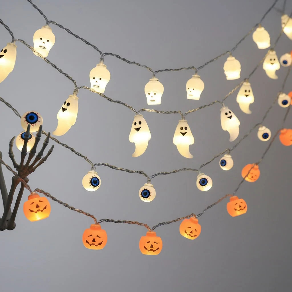 Halloween String Lights Battery-Powered LED Molded Covers