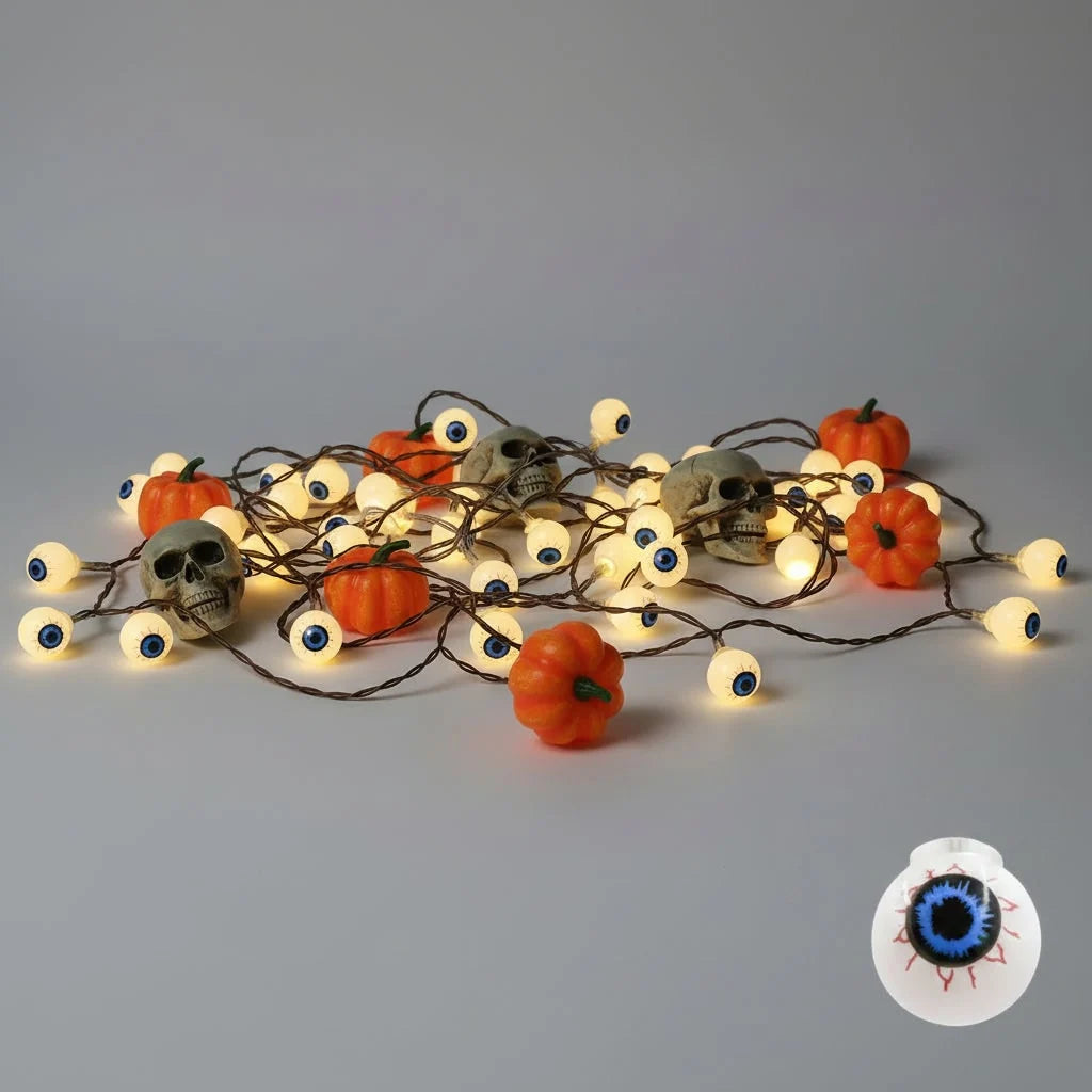 Halloween String Lights Battery-Powered LED Molded Covers