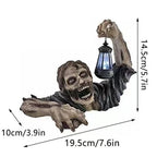 Halloween Wall Decoration 3D Crawling Zombie LED Lantern Resin