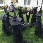Halloween Witch Stake Decoration Lighted & Sound-Responsive Battery-Powered