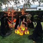Halloween Witch Stake Decoration Lighted & Sound-Responsive Battery-Powered