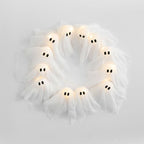 Halloween Wreath Battery-Powered LED Ghosts