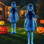 Halloween Yard Decoration Lighted Twin Ghosts Weatherproof