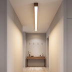 Hallway Ceiling Light Flush-Mount Built-In LED Wood Finish