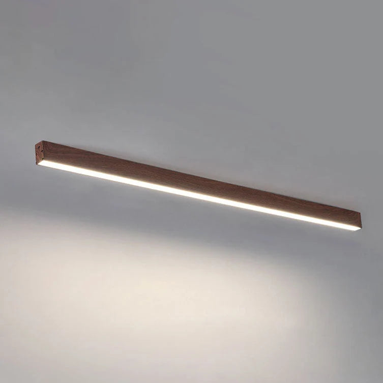 Hallway Ceiling Light Flush-Mount Built-In LED Wood Finish