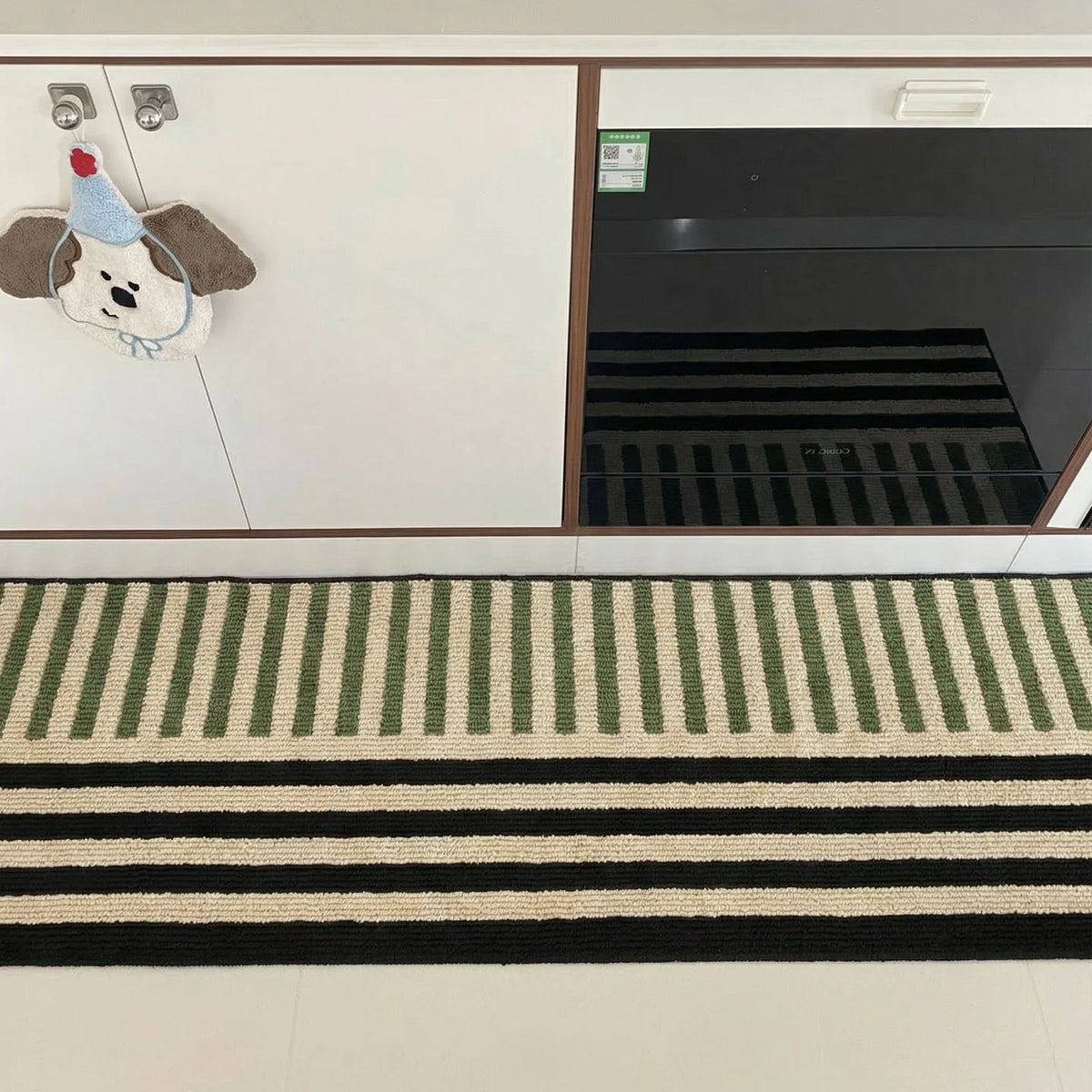 Hallway Runner Rug Soft Textile Striped Easy Care