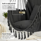 Hammock Chair Spreader Bar Side Pocket 500 lb Capacity
