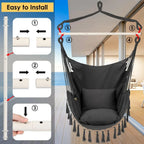 Hammock Chair Spreader Bar Side Pocket 500 lb Capacity
