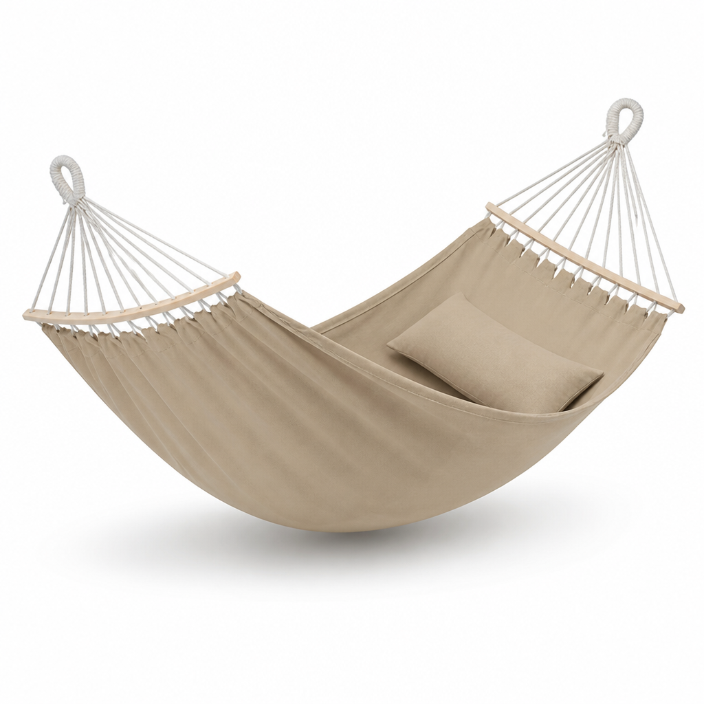 Hammock Double Cotton Canvas Removable Spreader Bar