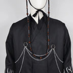 Hanbok Costume Set Silver Flame Mesh Hat & Chains