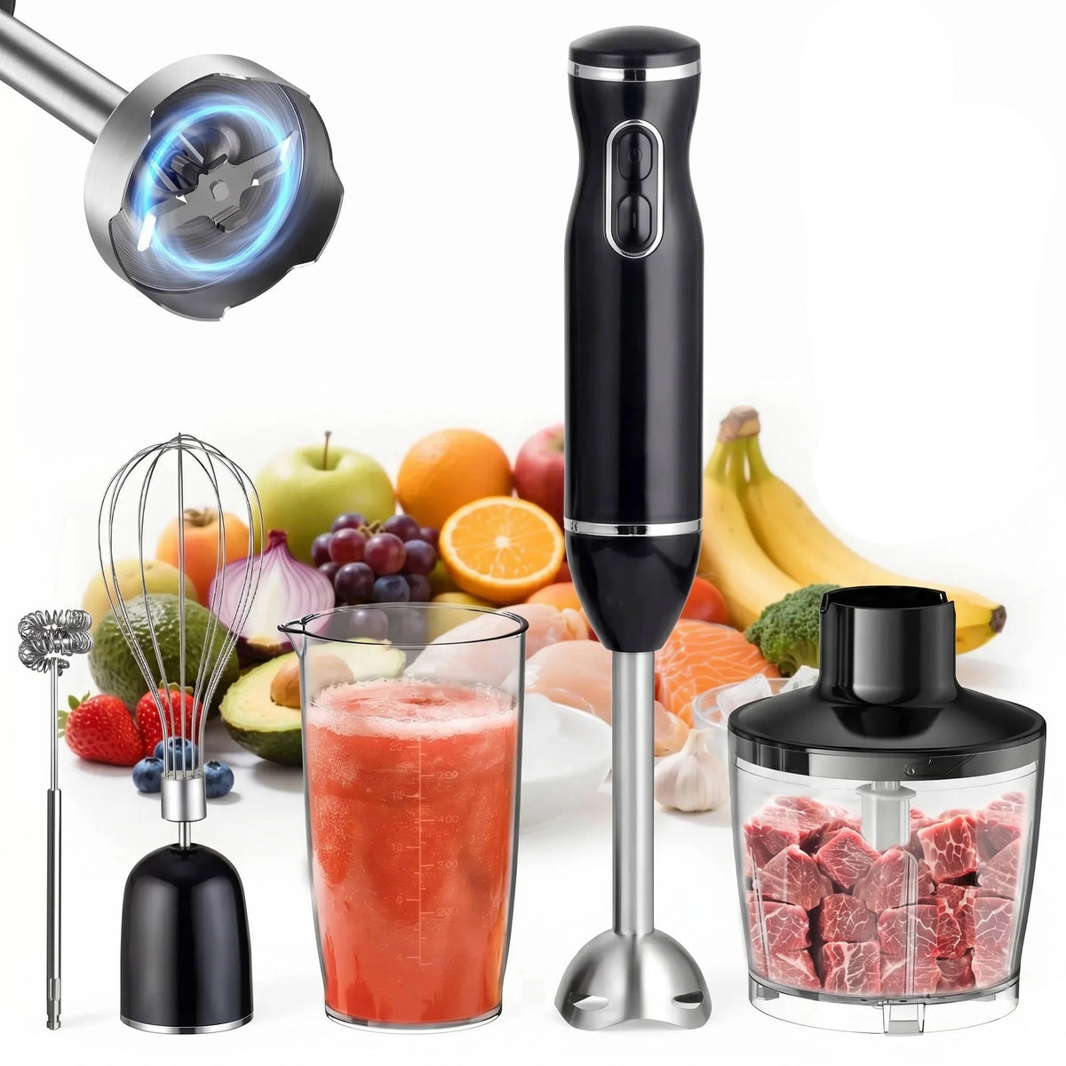 Hand Blender 5-in-1 1000W Stainless Steel Blades