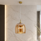 Hand-Blown Glass Adjustable Cord Pendant Light (Switchable LED)
