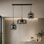 Hand-Blown Glass Adjustable Cord Pendant Light (Switchable LED)