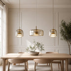 Hand-Blown Glass Adjustable Cord Pendant Light (Switchable LED)