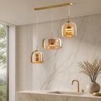 Hand-Blown Glass Adjustable Cord Pendant Light (Switchable LED)