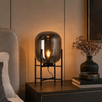 Hand-Blown Glass LED-Compatible Table Lamp