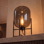 Hand-Blown Glass LED-Compatible Table Lamp