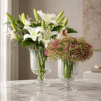 Hand-Blown Lead-Free Glass Vase & Hurricane Candle Holder