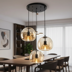 Hand-Blown Smoked Glass Dimmable Pendant Light (Hardwired)