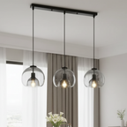Hand-Blown Smoked Glass Dimmable Pendant Light (Hardwired)