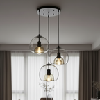 Hand-Blown Smoked Glass Dimmable Pendant Light (Hardwired)